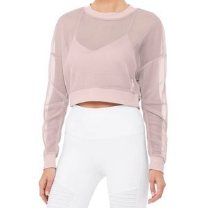 Alo Row Long Sleeve Pullover in Lavender Cloud